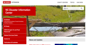 Image of NC Disaster Information Center page