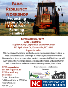 Cover photo for Farm Resiliency Workshop for Eastern NC Farm Families